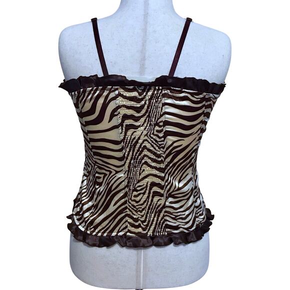 Check Me First NWT Brown and Taupe Zebra Print Bustier Women Various - Picture 6 of 13